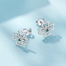 Load image into Gallery viewer, 925 Sterling Silver Earrings with Pavé Setting CZ, 0.9cm, Oxidized Silver for Women
