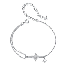 Load image into Gallery viewer, 925 Sterling Silver &amp; White Gold Plated Pave Setting CZ Bracelet 15+6cm
