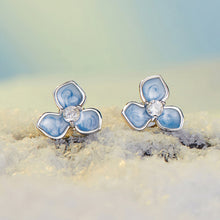 Load image into Gallery viewer, 925 Sterling Silver Enamel White Gold Plated CZ Earrings
