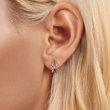 Load image into Gallery viewer, 925 Sterling Silver Earrings with Pavé Setting CZ and Enamel Process
