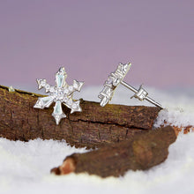 Load image into Gallery viewer, 925 Sterling Silver Earrings with Plated White Gold and CZ
