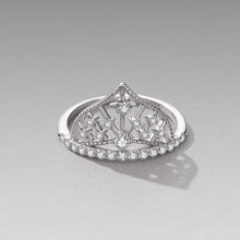 Load image into Gallery viewer, 925 Sterling Silver White Gold Plated Ring with Pavé Setting CZ Size 6 for Women
