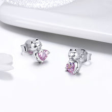 Load image into Gallery viewer, 925 Sterling Silver Earrings with Pavé Setting and Oxidized Finish for Women
