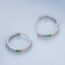 Load image into Gallery viewer, 925 Sterling Silver Stud Earrings with CZ in Pavé Setting
