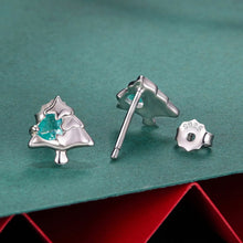 Load image into Gallery viewer, 925 Sterling Silver White Gold Plated Transparent Glass Earrings for Women
