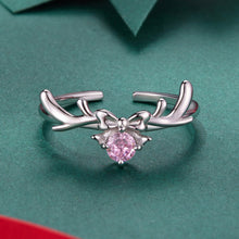 Load image into Gallery viewer, 925 Sterling Silver White Gold Plated Bow-Knot Ring with CZ for Women
