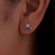 Load image into Gallery viewer, 925 Sterling Silver 0.8cm White Gold Plated CZ Earrings for Women
