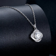 Load image into Gallery viewer, 925 Sterling Silver Moissanite Pendant Necklace for Women, 39+5cm, Platinum Plated
