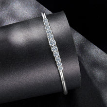 Load image into Gallery viewer, 925 Sterling Silver &amp; Moissanite White Gold Plated Bracelet with 0.5cm Moissanite for Women
