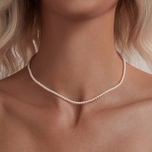 Load image into Gallery viewer, 925 Sterling Silver White Gold Plated Necklace with Quality Shell Pearl for Women
