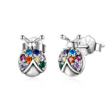 Load image into Gallery viewer, 925 Sterling Silver Earrings with Oxidized Finish and Pavé Setting CZ

