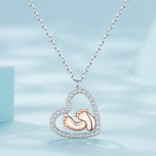 Load image into Gallery viewer, 925 Sterling Silver Necklace with CZ in Rose Gold and Platinum Finish, 400mm Chain Length for Women
