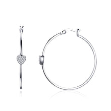 Load image into Gallery viewer, 925 Sterling Silver Earrings with CZ, Size 3.8*0.6cm, Women's Jewelry
