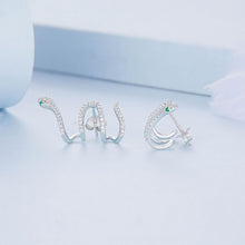 Load image into Gallery viewer, 925 Sterling Silver Earrings with Plated Platinum and Pavé Setting CZ, 1.5x2.2cm for Women
