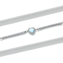 Load image into Gallery viewer, 925 Sterling Silver Adjustable Bracelet with Translucent Opal and CZ for Women

