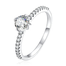 Load image into Gallery viewer, 925 Sterling Silver Plated Platinum 0.60 Carat Zircon Ring Size 6 for Women
