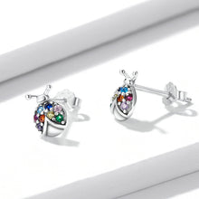 Load image into Gallery viewer, 925 Sterling Silver Earrings with Oxidized Finish and Pavé Setting CZ

