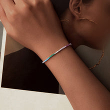 Load image into Gallery viewer, 925 Sterling Silver Pave Setting White Gold Bracelet 160+60mm for Women
