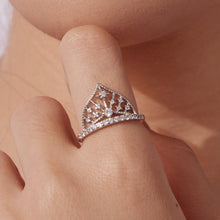 Load image into Gallery viewer, 925 Sterling Silver White Gold Plated Ring with Pavé Setting CZ Size 6 for Women
