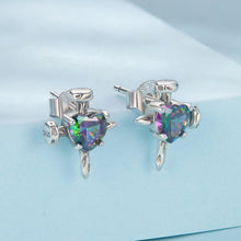 Load image into Gallery viewer, 925 Sterling Silver Earrings with Transparent Glass for Women
