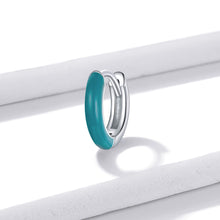 Load image into Gallery viewer, 925 Sterling Silver Enamel Earrings 0.7cm for Women
