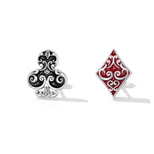 Load image into Gallery viewer, 925 Sterling Silver Oxidized Enamel Plum Blossom Earrings for Women - 1.2 x 1.0 cm
