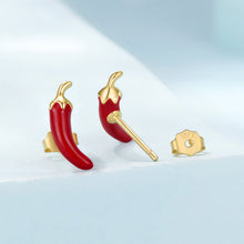 Load image into Gallery viewer, 925 Sterling Silver Gold Plated Enamel Earrings for Women

