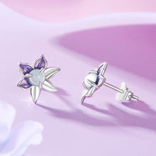 Load image into Gallery viewer, 925 Sterling Silver Earrings with Enamel and Transparent Glass for Women
