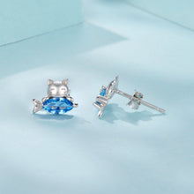 Load image into Gallery viewer, 925 Sterling Silver 0.8cm White Gold Plated CZ Earrings for Women

