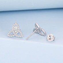 Load image into Gallery viewer, 925 Sterling Silver White Gold Plated Pavé CZ Earrings
