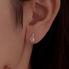 Load image into Gallery viewer, 925 Sterling Silver Oxidized Silver Hoop Earrings 1.4*0.5cm for Women
