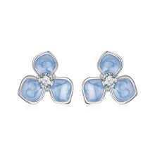 Load image into Gallery viewer, 925 Sterling Silver Enamel White Gold Plated CZ Earrings
