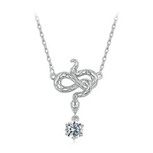 Load image into Gallery viewer, 925 Sterling Silver Moissanite 0.50 Carat Necklace with CZ Pavé Setting in White Gold, 40+5cm for Women
