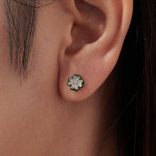 Load image into Gallery viewer, 925 Sterling Silver Earrings with Pavé Set CZ &amp; White Gold Plating, 0.75cm for Women
