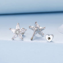 Load image into Gallery viewer, 925 Sterling Silver Earrings with Pavé CZ Setting
