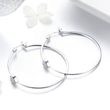 Load image into Gallery viewer, 925 Sterling Silver Earrings with CZ, Size 3.8*0.6cm, Women's Jewelry
