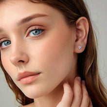 Load image into Gallery viewer, 925 Sterling Silver Earrings with Pavé CZ Setting
