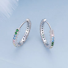 Load image into Gallery viewer, 925 Sterling Silver Stud Earrings with CZ in Pavé Setting
