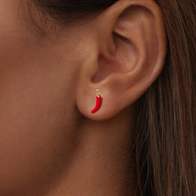 Load image into Gallery viewer, 925 Sterling Silver Gold Plated Enamel Earrings for Women
