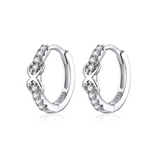 Load image into Gallery viewer, 925 Sterling Silver Plated Platinum CZ Pavé Earrings for Women
