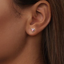 Load image into Gallery viewer, 925 Sterling Silver White Gold Plated Opal Earrings 0.7x0.8cm for Women
