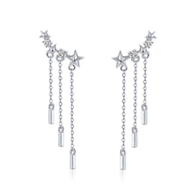 Load image into Gallery viewer, 925 Sterling Silver Plated Platinum Pavé Setting CZ Earrings 3.4*0.7cm for Women
