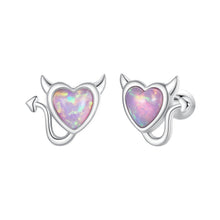 Load image into Gallery viewer, 925 Sterling Silver White Gold Plated Opal Earrings 0.7x0.8cm for Women
