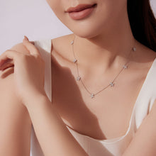 Load image into Gallery viewer, 925 Sterling Silver Moissanite 0.25 Carat Necklace with Pavé Setting for Women

