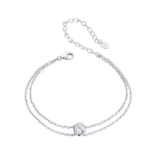 Load image into Gallery viewer, 925 Sterling Silver Moissanite 1 Carat Bracelet for Women - White Gold Plated, 150+60mm
