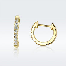 Load image into Gallery viewer, 925 Sterling Silver 1.3cm Pavé Set CZ Earrings
