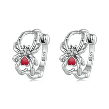 Load image into Gallery viewer, 925 Sterling Silver Earrings with Pavé Setting CZ and Enamel Process
