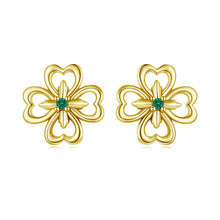 Load image into Gallery viewer, 925 Sterling Silver Earrings with Pavé Setting CZ, 0.9cm, Oxidized Silver for Women
