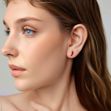 Load image into Gallery viewer, 925 Sterling Silver Gold Plated Enamel Earrings for Women
