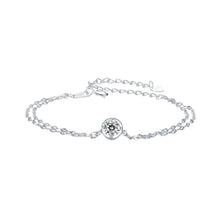 Load image into Gallery viewer, 925 Sterling Silver 0.50 Carat Moissanite Bracelet for Women - 15+6cm - Plated White Gold
